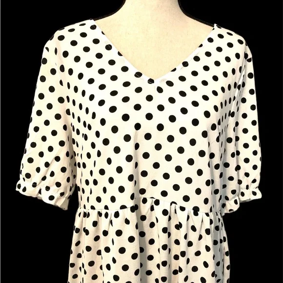 Suzanne Betro black & white polka dot dress - Picture 10 of 14